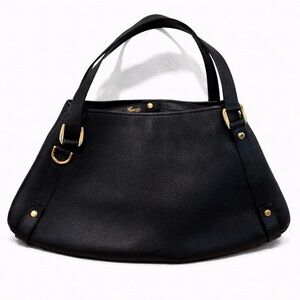 Gucci Pebbled Black Leather Hobo Shoulder Bag